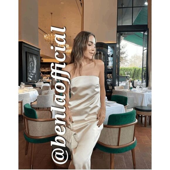 SATIN EFFECT DRESS VANILLA ZARA - Picture 11 of 16